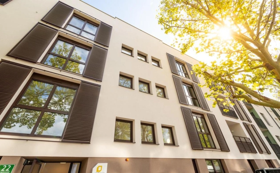 Stefan Kristoferitsch Moderne Wohnanlage Janzgasse, Außenansicht.