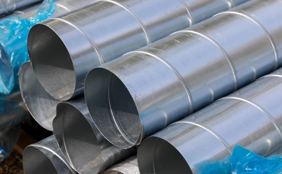 Runde Lüftungsrohre aus verzinktem Metall